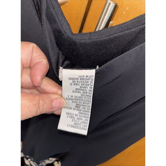 R&M Richards Dress Black Floral Embroidered Beaded Sequin Sleeveless 8 Fairy - Picture 10 of 13